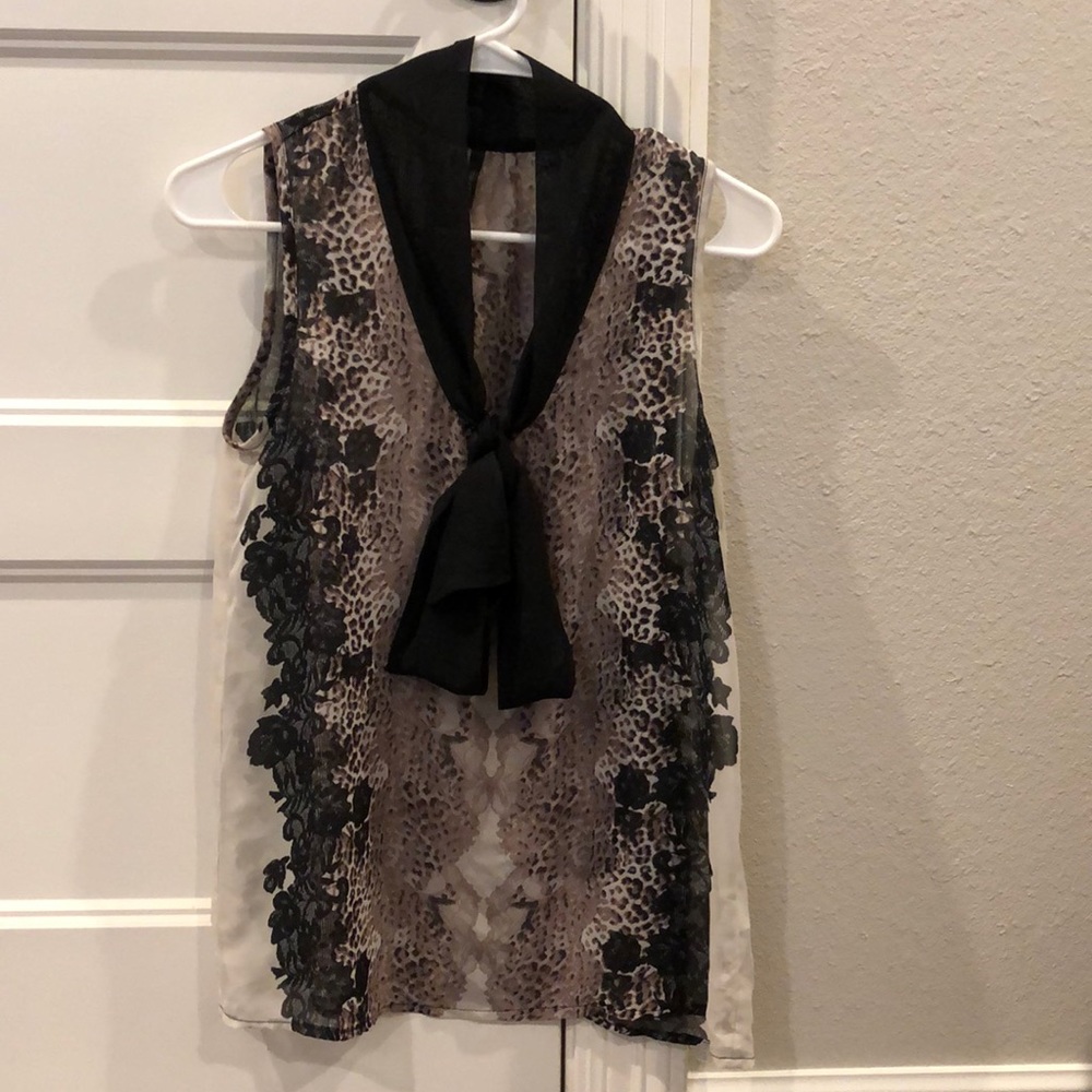 Maurice’s Lace Patterned Blouse with Bow